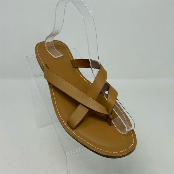 Madewell Women's Leather Slip On Thong Sandals Brown Size 9.5 Summer Casual - Picture 2 of 13